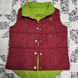 Look VERY NICE! Reversible Girls Cowgirl Up Western Vest Rodeo, Barrel Racing…